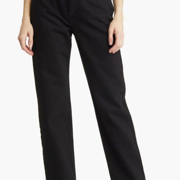 FRAME DENIM Le High & Tight Waist Cutout Straight Leg Jeans in Black Size 25 - Picture 11 of 15